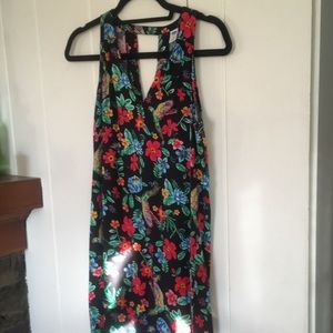 NWOT Floral airy black dress